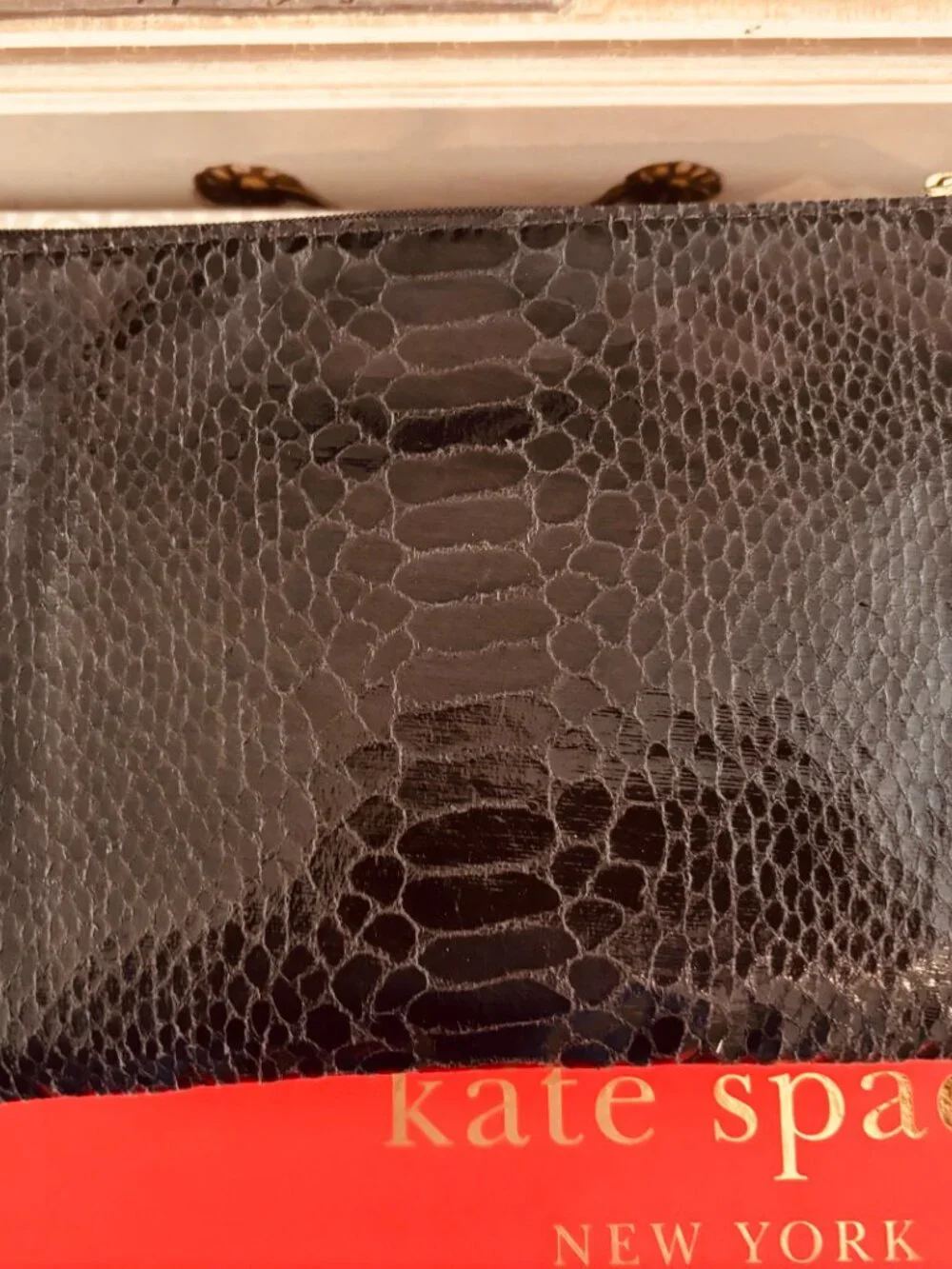 Kate Spade Black Snakeskin Pouch